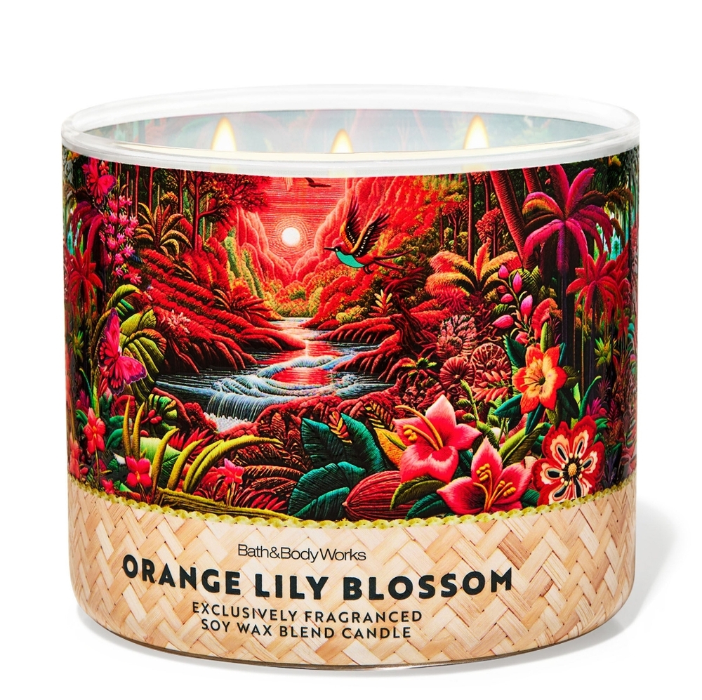 Bath & Body Works Orange Lime Blossom Candle - Red and Green